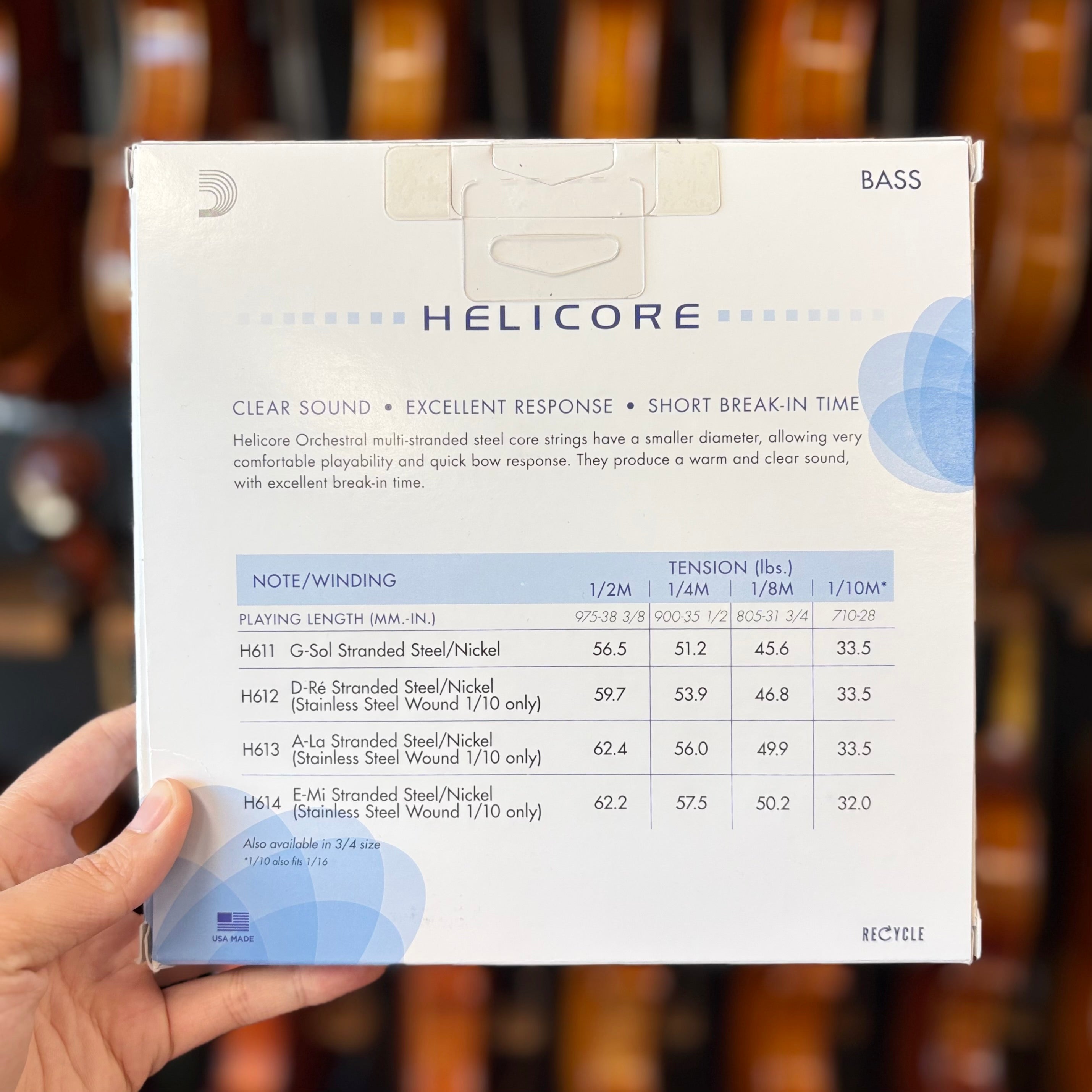 Helicore Double Bass String Set